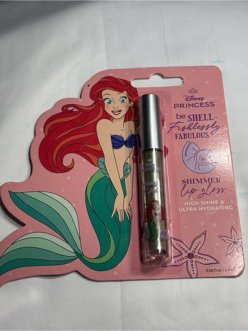 2 New Disney Princess Ariel Lip & Bath Gift Set - Pink, Teal
